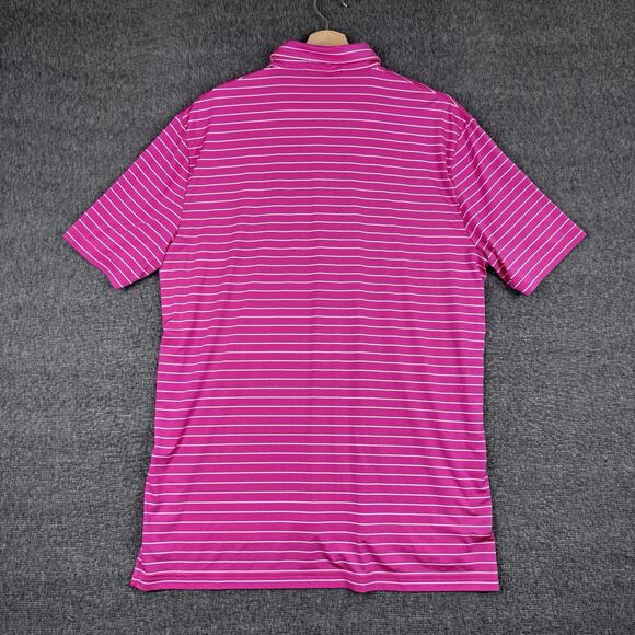 Ralph Lauren RLX Polo Shirt Mens M Pink Striped Golf Performance Athletic Active - Picture 4 of 7